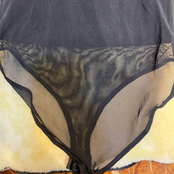 Bershka Special Edition Sequinned Sheer Back Tank Bodysuit- Size M - Picture 5 of 7